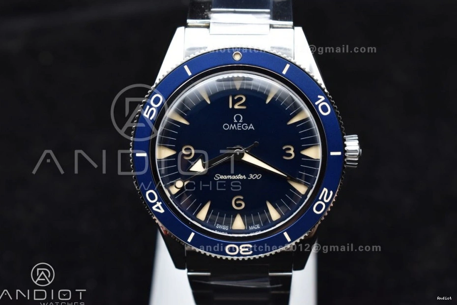 VSF Edition Bracelet A8912 1:1 On 300 SS Clone Seamaster Blue Best Heritage Super Dial 1226